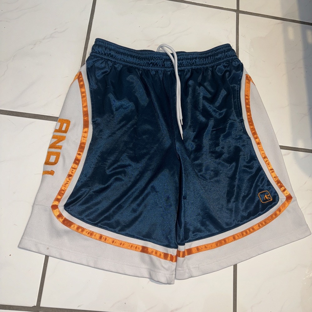 Vintage And 1 Basketball Shorts Men's XL Dolphins Colors Y2K Shiny Dazzle Satin